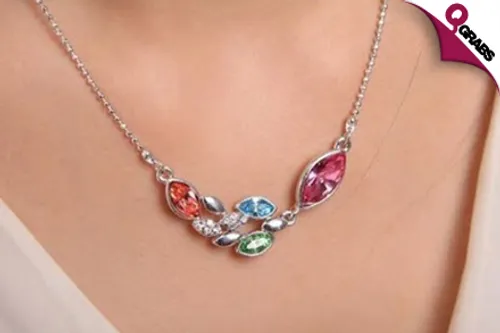 From QR79, Embrace the Flora with Crystal Flower Petals Necklaces - Choose from 4 Sparkling Colors! (Up to QR720 Value)